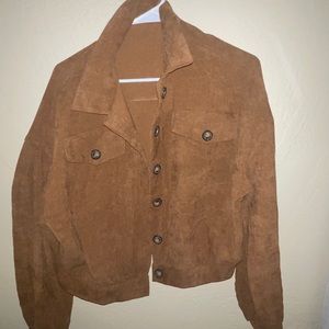Camel corduroy jacket- cropped, cute sleeves and buttons!